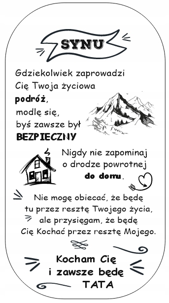 Srebrny Nieśmiertelnik Grawer Prezent dla Syna od Taty Naszyjnik Męski BOX