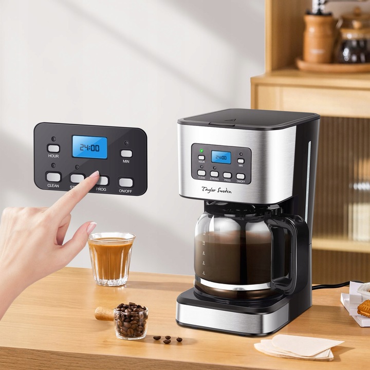 Ekspres przelewowy do kawy 950W 1,5L podtrzymanie temp czarny Taylor Swoden
