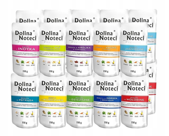DOLINA NOTECI PREMIUM Mokra karma dla psa MIX smaków 20x150g