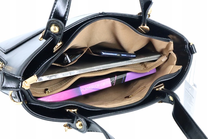 Torebka damska klasyczna teczka duża A4 wiele kieszeni wielozadaniowa