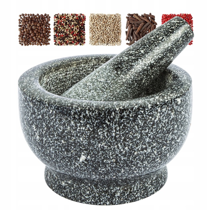 solidny moździerz kuchenny z tłuczkiem Granitowy trwała jakość prezent