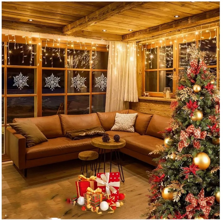 Lampki Zewnętrzne Sople LED 500 23m Biały Ciepły Światełka Świąteczne