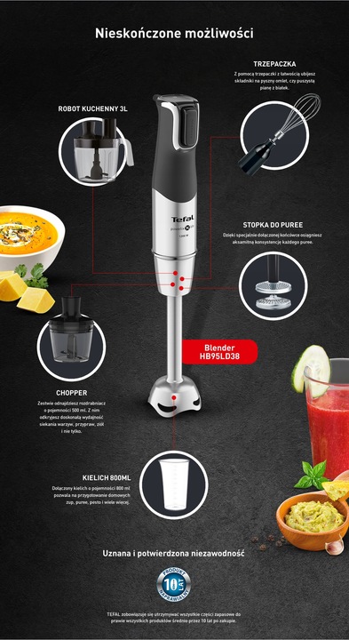 Blender ręczny TEFAL INFINITY FORCE PRO HB95L 5w1