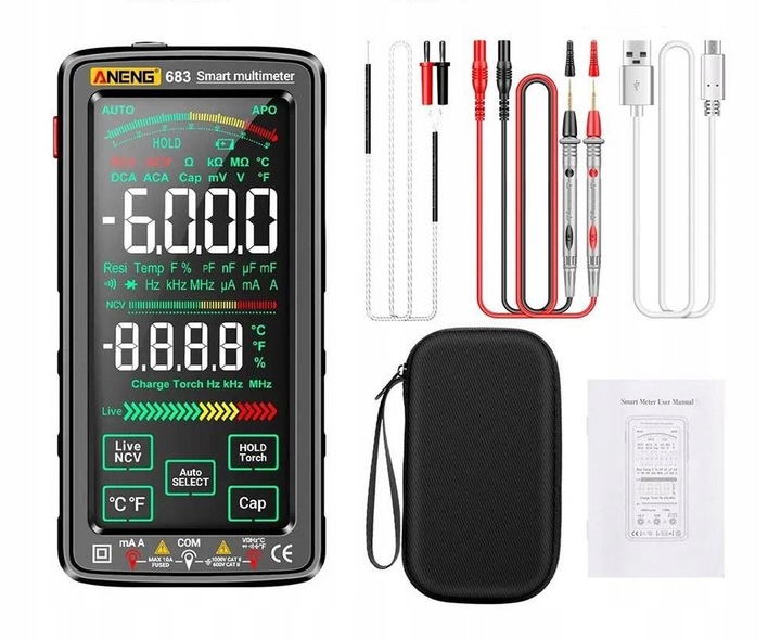 Multimetr cyfrowy ANENG 683 AC/DC 6000 zliczeń