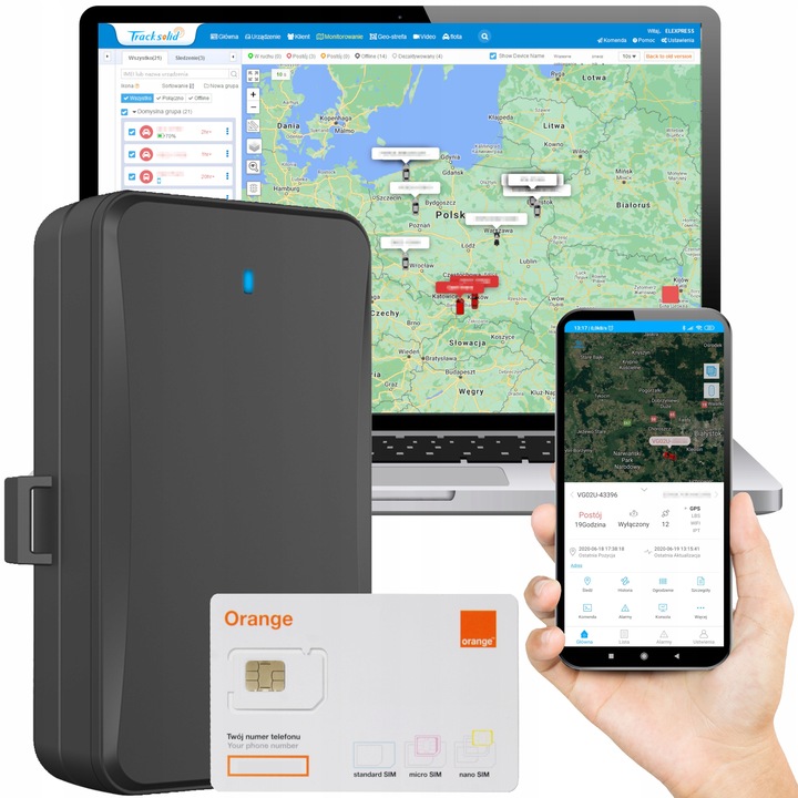 Lokalizator GPS 4G Bateria nawet do 3 lat Bez Ładowania Dostęp na 10 lat