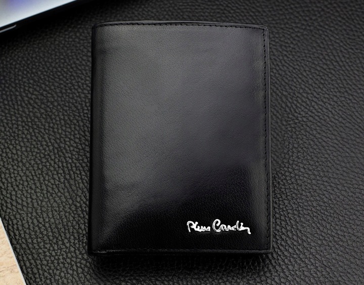 Portfel Męski Pierre Cardin Skórzany Czarny RFID Torebka Certyfikat Q1