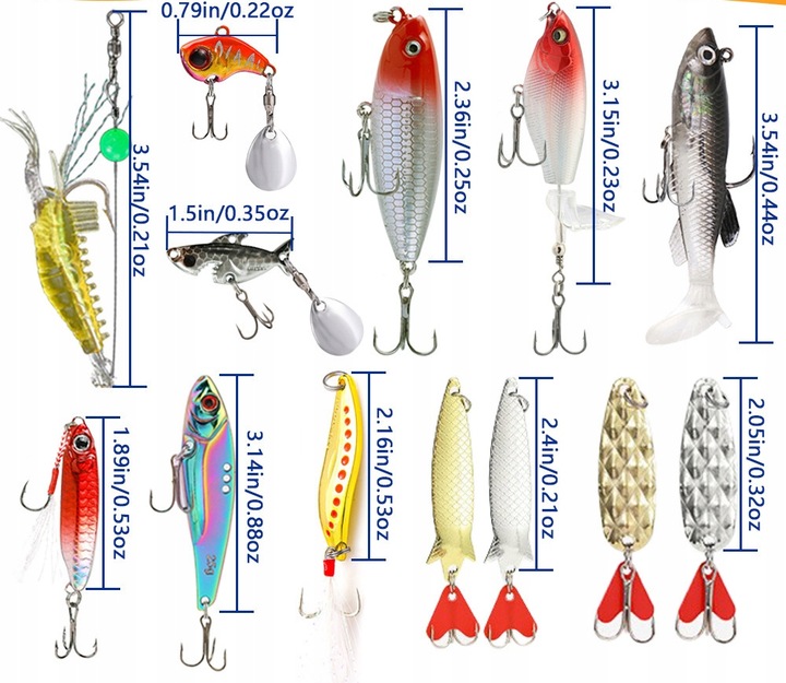 KALENDARZ ADWENTOWY Z PRZYNĘTĄ WĘDKARSKĄ WOBBLERY DO ZESTAWU WĘDKARSKIEGO