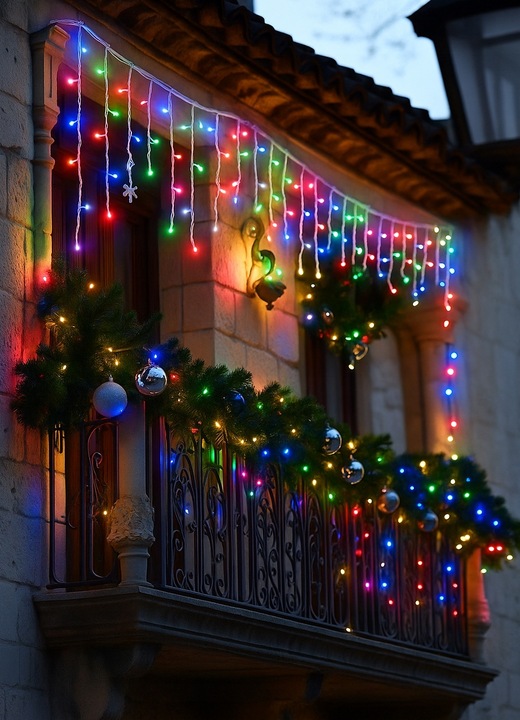 Lampki LED 1000 Kurtyna Świetlna Sople ZEWNĘTRZNE Girlanda multikolor