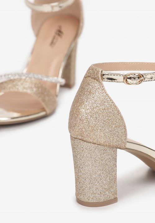 Born2Be Złote Sandały damskie 37 Elegancki