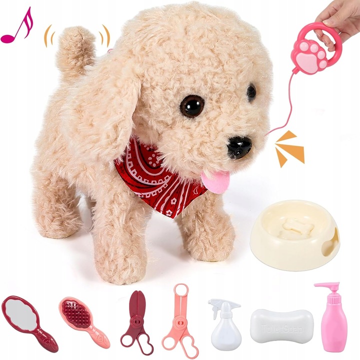 PIESEK INTERAKTYWNY NA SMYCZY ZABAWKA DLA DZIECI PIES CHODZI SZCZEKA