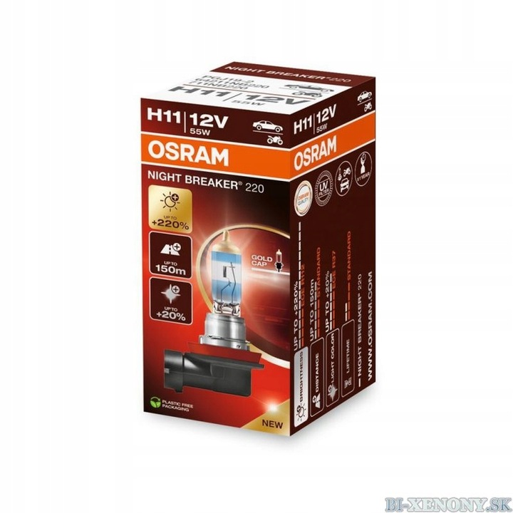 Osram żarówka H11 Night Breaker +220% do +150m +20% bielsze światło NOWOŚĆ