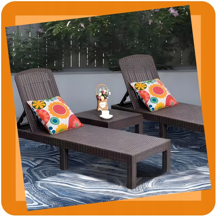 LEŻAK OGRODOWY REGULOWANY DELUXE CORFU LEŻANKA GRAFITOWY