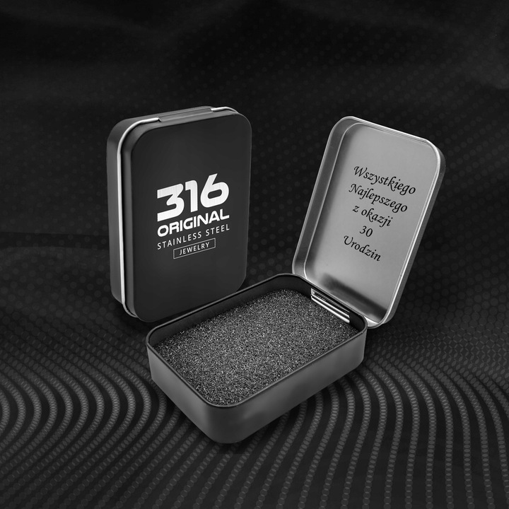 SREBRNY ŁAŃCUSZEK PANCERKA STAL + NIESMIERTELNIK