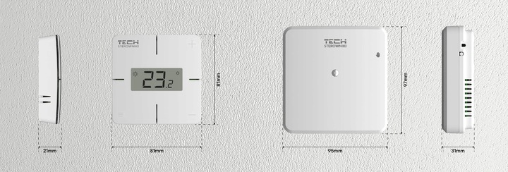 STEROWNIK REGULATOR TEMPERATURY BEZPRZEWODOWY POKOJOWY TECH T-2x Wi-Fi WIFI