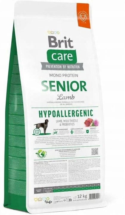BRIT CARE Hypoallergenic Senior Lamb 12kg