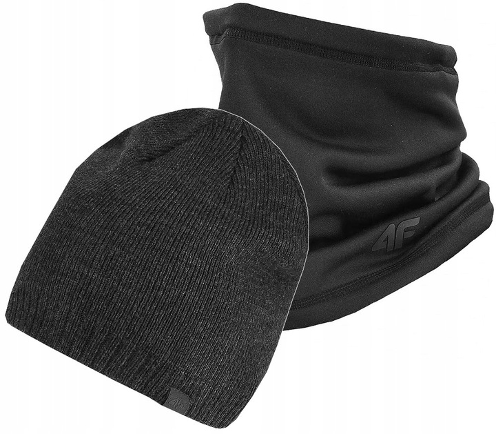 4F KOMPLET CZAPKA MĘSKA DAMSKA + KOMIN CHUSTA SZAL JESIENNY ZIMOWY