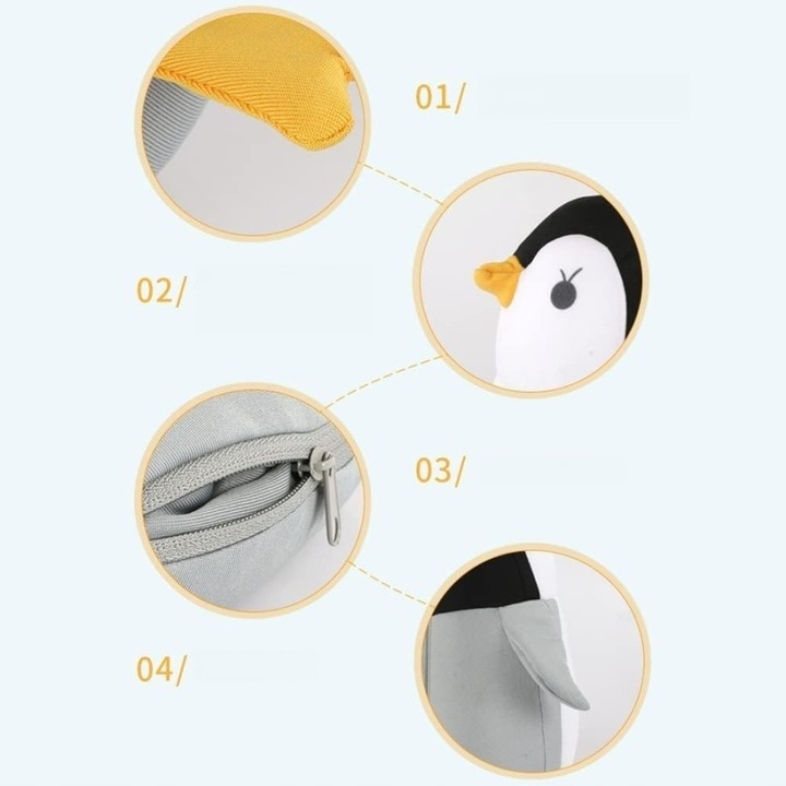 ROGAL Dla Dziecka PINGWIN Poduszka Podróżna Prezenty Dla Dzieci