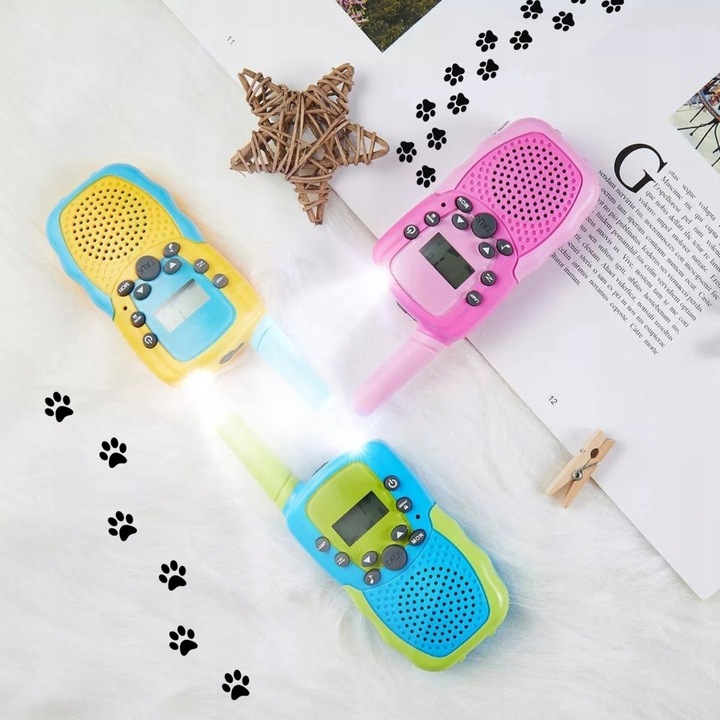 ZESTAW WALKIE TALKIE DLA DZIECI 2 SZT ŁOKI TOKI KRÓTKOFALÓWKI DUŻY ZASIĘG