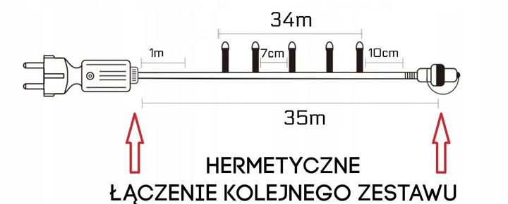 LAMPKI CHOINKOWE 500 LED 35M ZEWNĘTRZNE NA CHOINKĘ OŚWIETLENIE ŚWIĄTECZNE