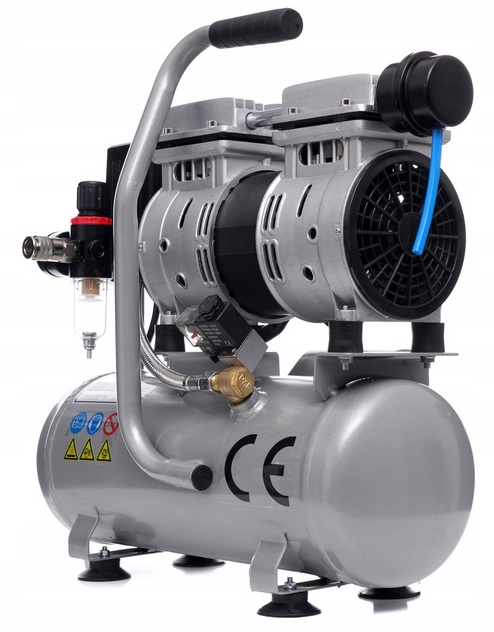 SPRĘŻARKA KOMPRESOR BEZOLEJOWY MOCNY WYDAJNY 6L 550W DWA TŁOKI R2 10 BAR