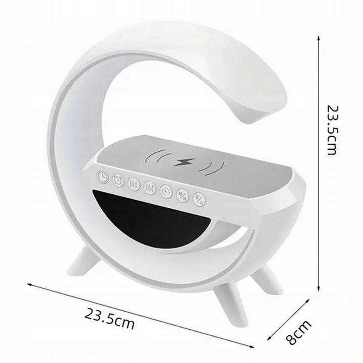 LAMPKA NOCNA LED RADIO FM ŁADOWARKA BUDZIK GŁOŚNIK RGB ZEGAR