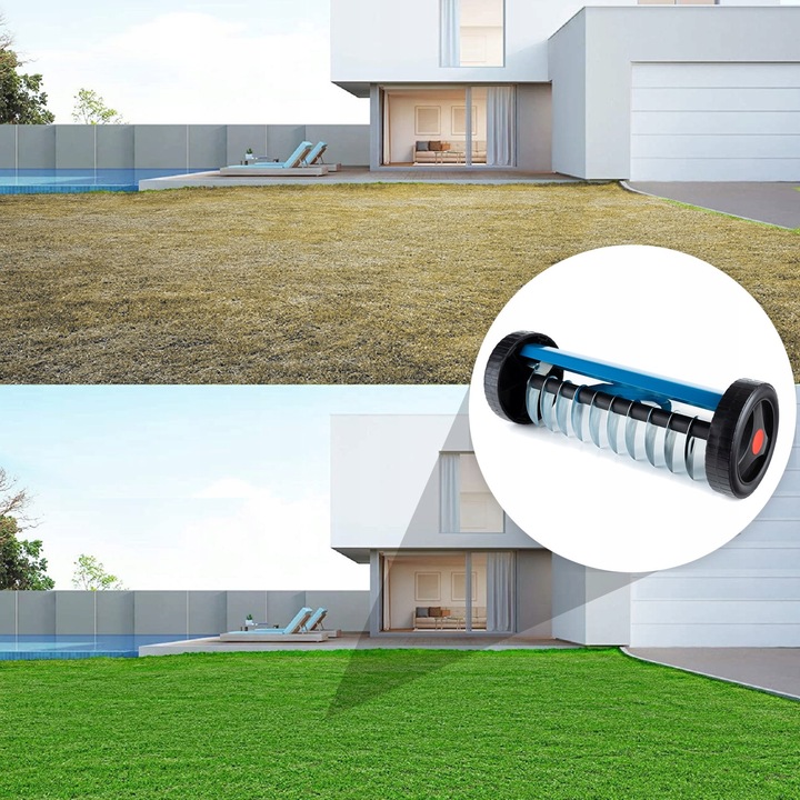 AERATOR WERTYKULATOR RĘCZNY na kółkach OBROTOWY WAHADŁOWY DO TRAWNIKA KOLCE