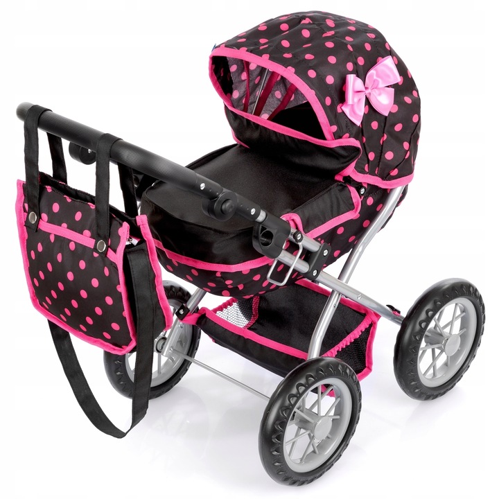 KINDERPLAY WÓZEK DLA LALEK GŁĘBOKI GONDOLA SKŁADANY TORBA REGULOWANA RĄCZKA