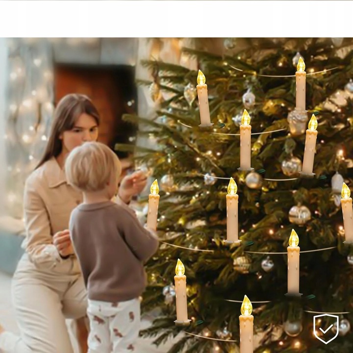 LAMPKI CHOINKOWE ŚWIECE ŚWIECZKI LED 40SZT WEWNĄTRZ/ZEWNĄTRZ - PILOT TIMER