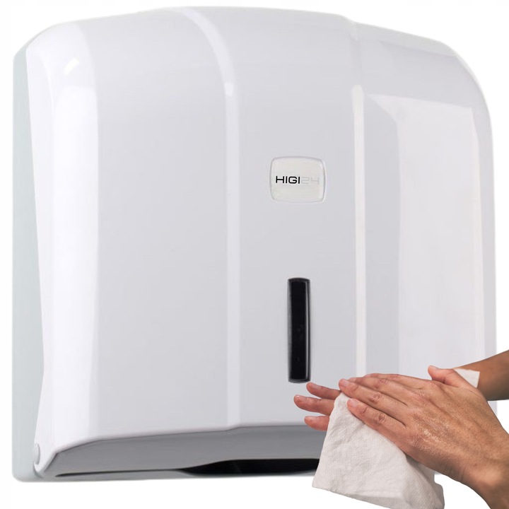 Pojemnik Dozownik Podajnik ręczniki papierowe ZZ Biały Naścienny ATEST PZH