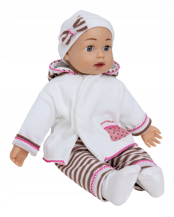 Wózek dla lalek 3w1 SPACEROWY GŁEBOKI + INTERAKTYWNA LALKA BOBAS zestaw XXL