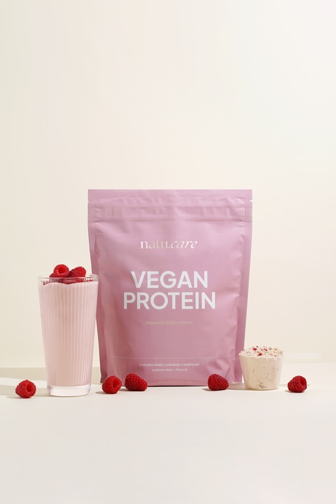 BIALKO WPC KONCENTRAT BEZ LAKTOZY WEGAŃSKIE, BIAŁA CZEKOLADA-MALINA