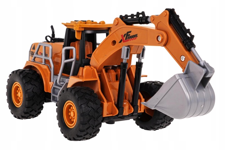 KOPARKA ZDALNIE STEROWANA 1:22 Z FUNKCJĄ DYMU GUMOWE OPONY , ŚWIATŁA LED