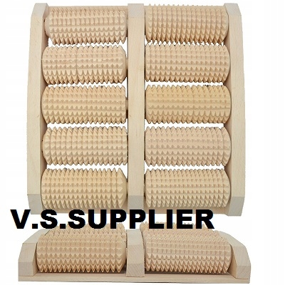 Masażer do stóp drewniany 10 rolek