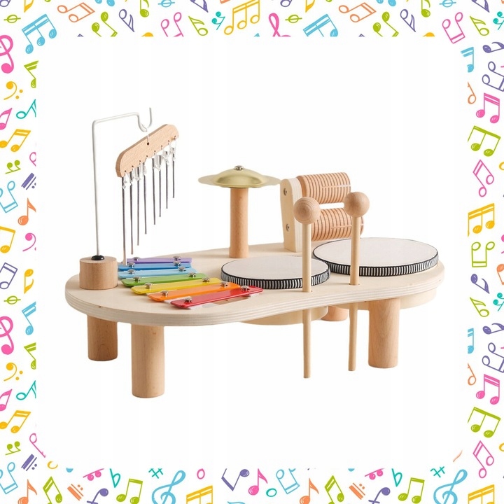 TABLICA MANIPULACYJNA SENSORYCZNA MUZYCZNA PERKUSJA CYMBAŁKI EDUKACYJNA XXL