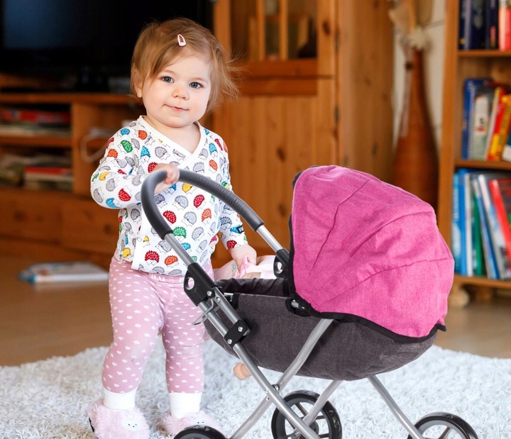 WÓZEK GŁĘBOKI DLA LALEK GONDOLA SKŁADANY I LEKKI PREZENT DLA DZIEWCZYNKI