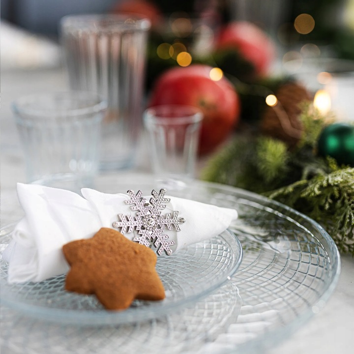 Szklane TALERZYKI Deserowe NA CIASTO Przekąski 4x17 cm Przezroczyste