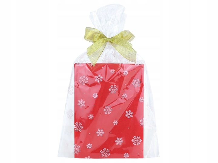Torebki foliowe woreczki świąteczne celofan w ŚNIEŻYNKI 15x25 100 szt.