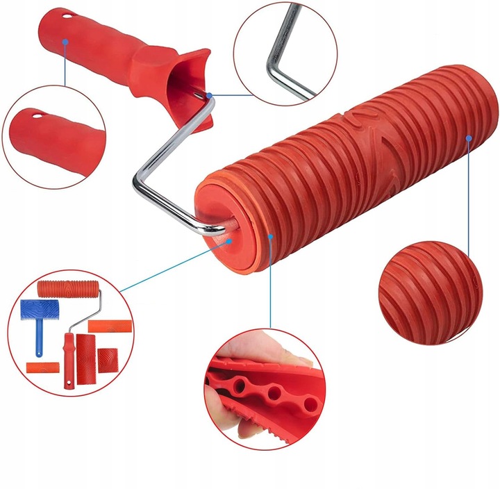 Stemple Wałek wyciskanie imitacji drewna 6 szt,MS3/MS21/MS17