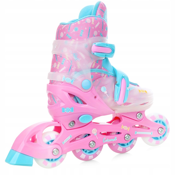 Rolki Wrotki Regulowane 3w1 RAVEN Caramell 26-29 Kółko LED