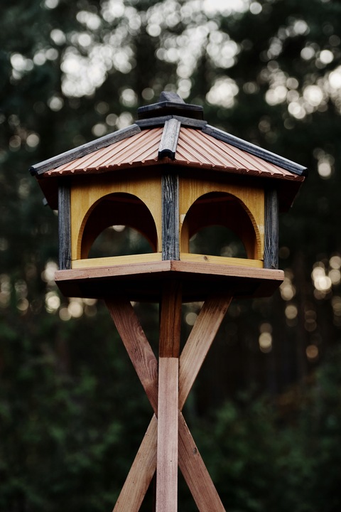 Karmnik dla ptaków drewno z wsypem Karmniki KW60