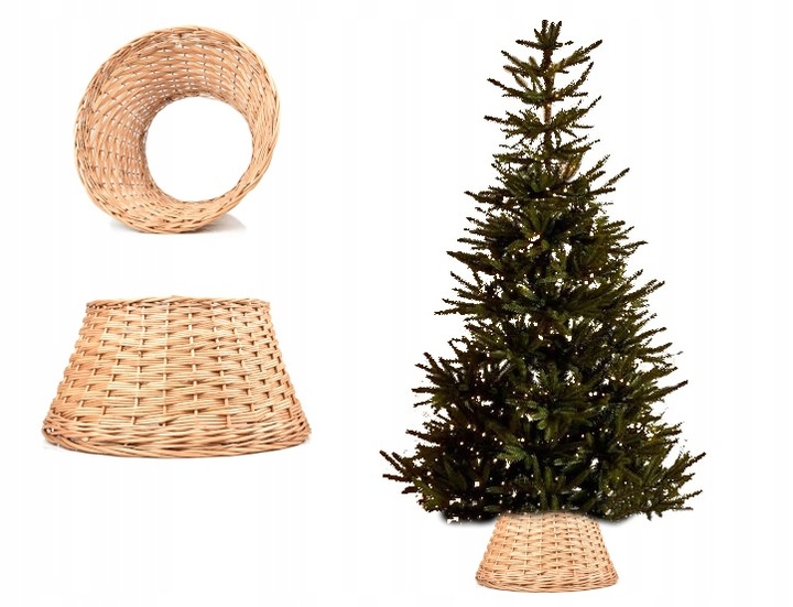 Osłonka wiklinowa na stojak pod choinkę FI 45 cm