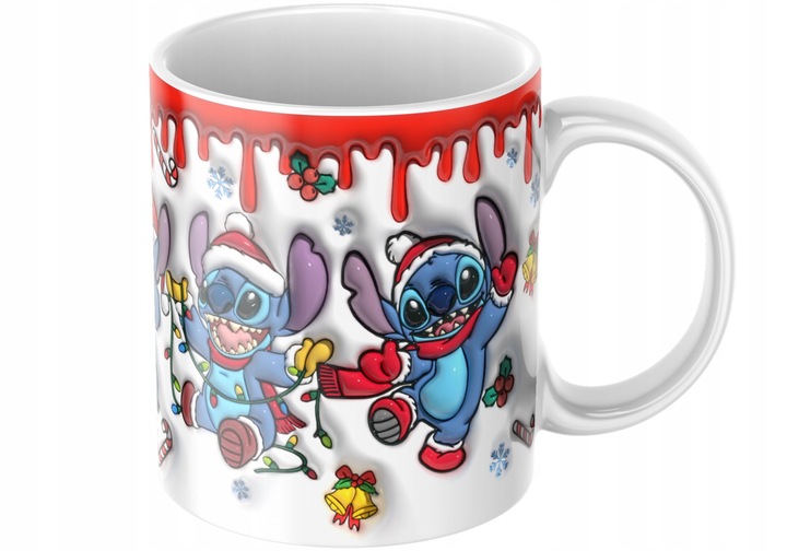 Świąteczny Kubek 3D Disney, Stitch - Idealny Na Prezent - Urodziny - NOWOŚĆ