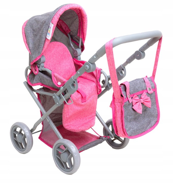 WÓZEK DLA LALEK 3w1 Spacerowy Głeboki Nosidło Torba Przewijak DORIS