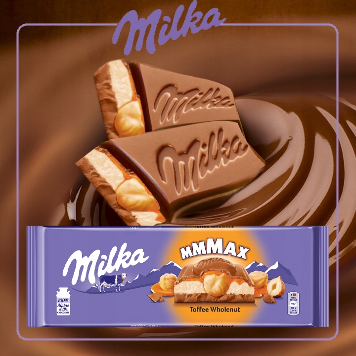 Pakiet 3szt MILKA HAZELNUTS TOFFEE 300G