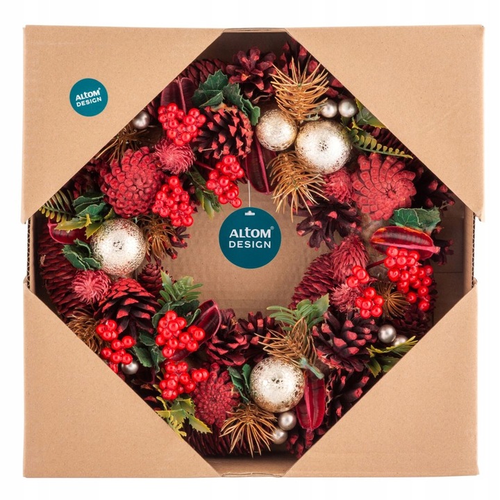 Wianek na drzwi świąteczny stroik wieniec Boże Narodzenie Altom Design 30cm