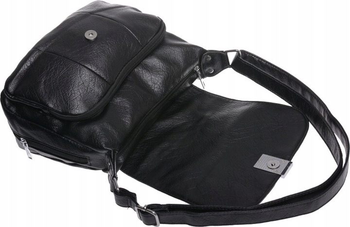 ŚREDNIA TOREBKA DAMSKA LISTONOSZKA Z KLAPKĄ czarny