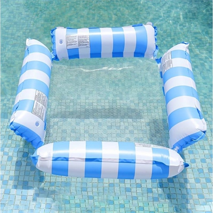 HAMAK WODNY MATERAC DO PŁYWANIA DMUCHANY Z SIATKĄ DO BASENU LEŻAK PLAŻOWY