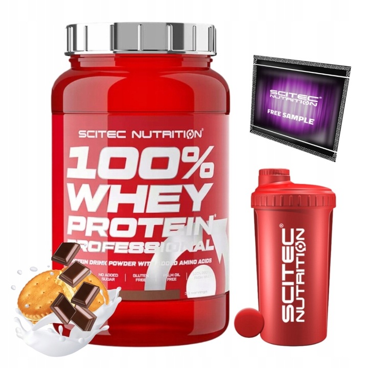 SCITEC 100% WHEY PROTEIN 920 G BIAŁKO + SCITEC SHAKER 700 ml + PRÓBKA