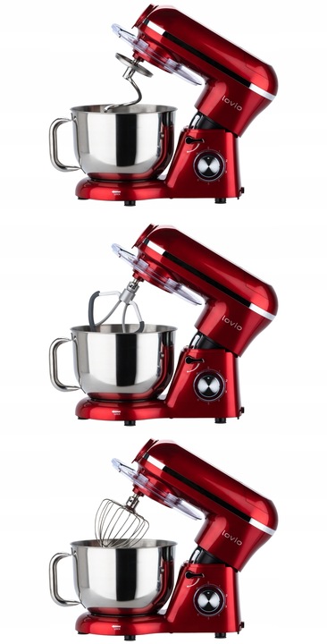 Robot kuchenny Lovio LVSTM02PRD 1900 W Czerwony Misa 6,2L 6 Prędkości