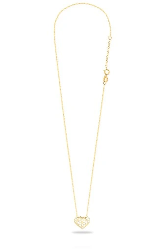 ZŁOTY NASZYJNIK Z AŻUROWYM SERDUSZKIEM PUDEŁECZKO TOREBKA GRATIS 14KT 585